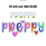 Canva frames Preppy outlined Doodle Font template Sketched photo 5 template 305