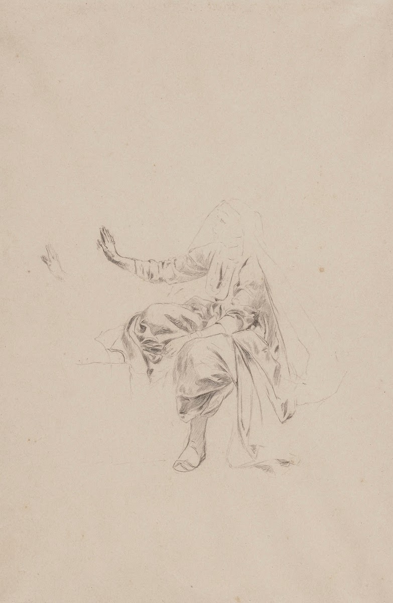 Study of a sitting Turkish woman in a dress and yashmak 1868   1878