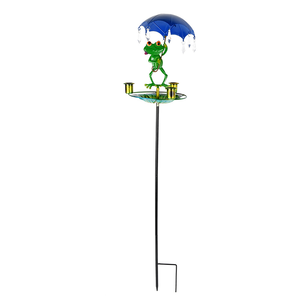 Decorative frog birdbath made of iron for hanging
