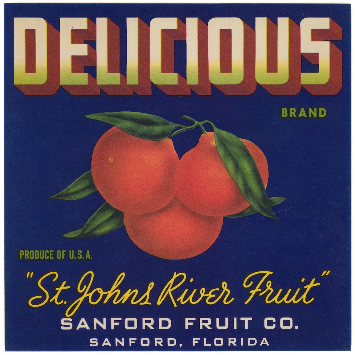 Delicious Brand Citrus Label 1930 1950