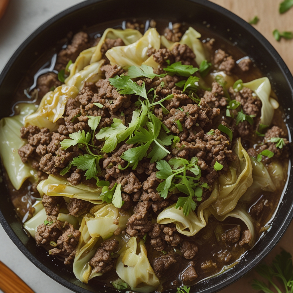 Delicious Low Carb Mongolian Ground Beef Cabbage Recipe – Easy Weeknight Dinner finished