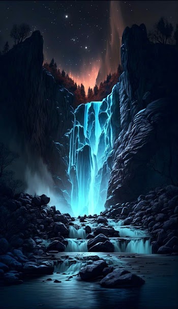 Glowing Waterfall Picture