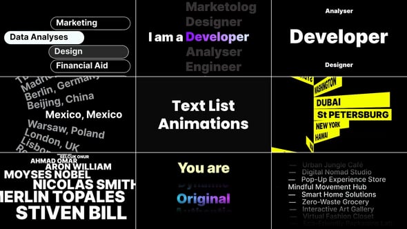 List Text Animations Free Download – Envato Elements
