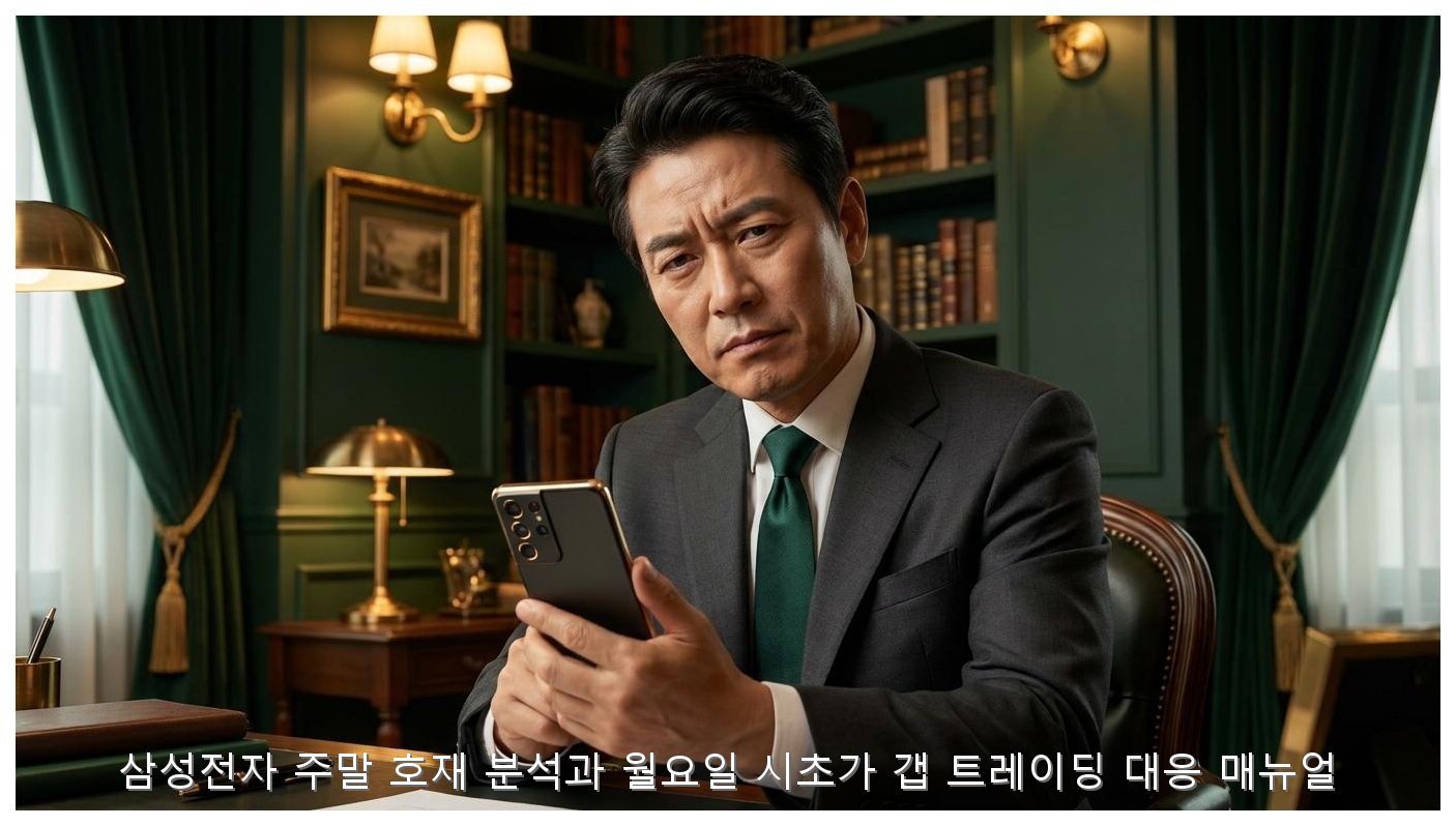 삼성전자 주말 호재 분석과 월요일 시초가 갭 트레이딩 대응 매뉴얼 핵심 안내 및 분석 인포그래픽 (2)