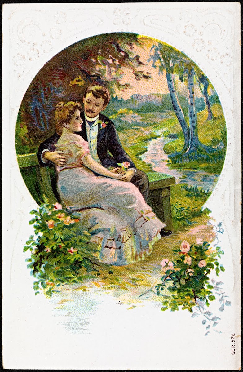 Romantic couple on bench