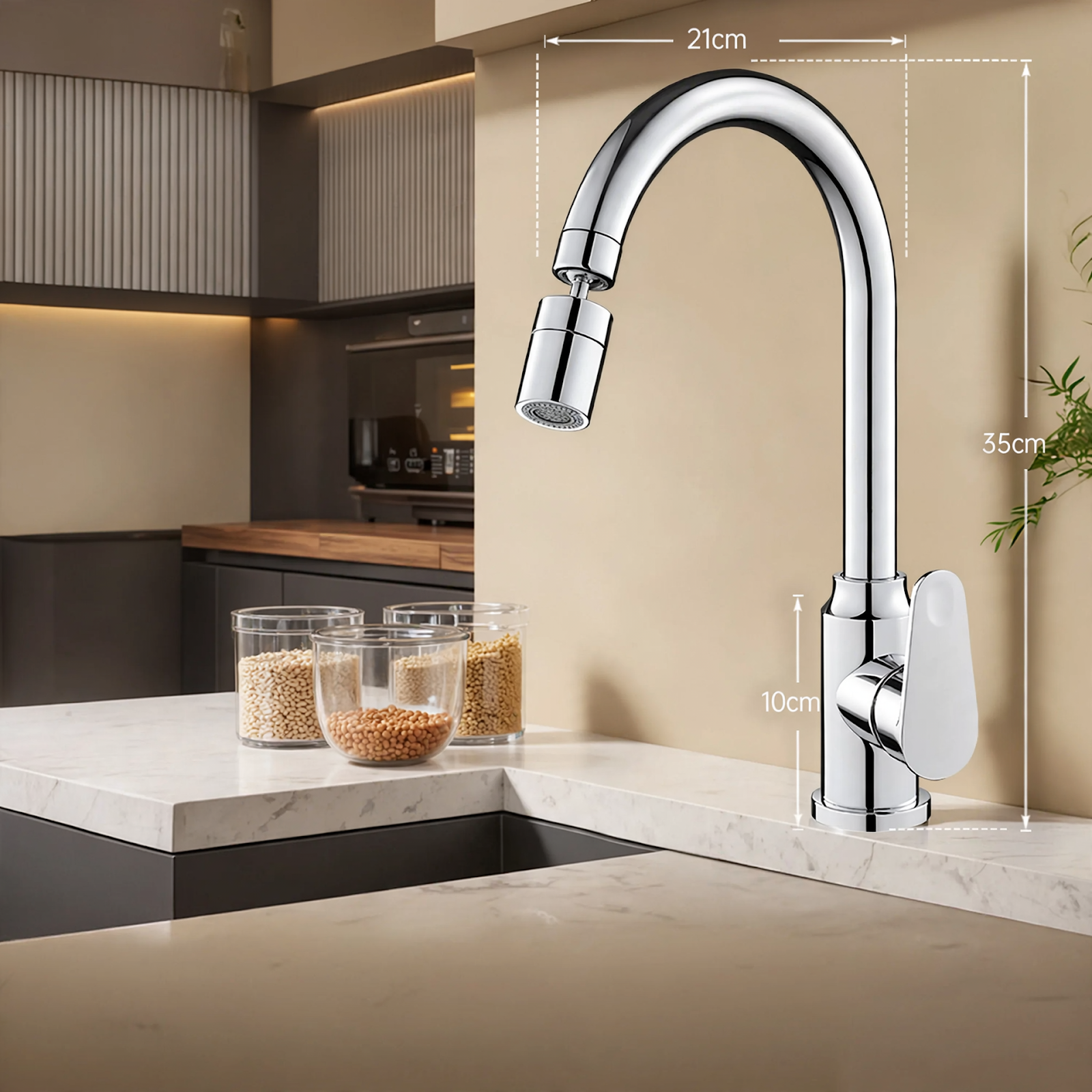 Pull-out kitchen faucet with ceramic valve