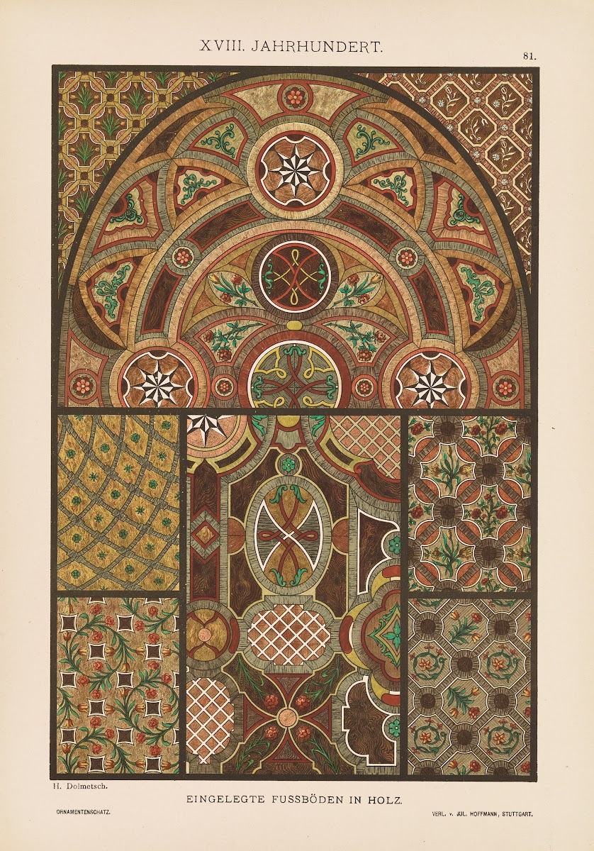 XVIII Jahrhundert  Eingelegte Fussboden in Holz 1887