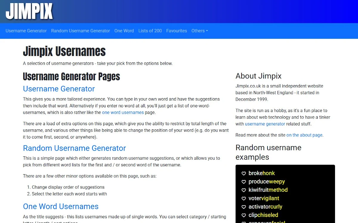 Captura de Username Generator