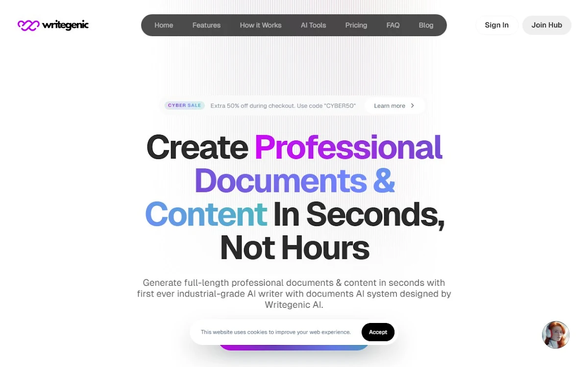 Captura de Writegenic AI