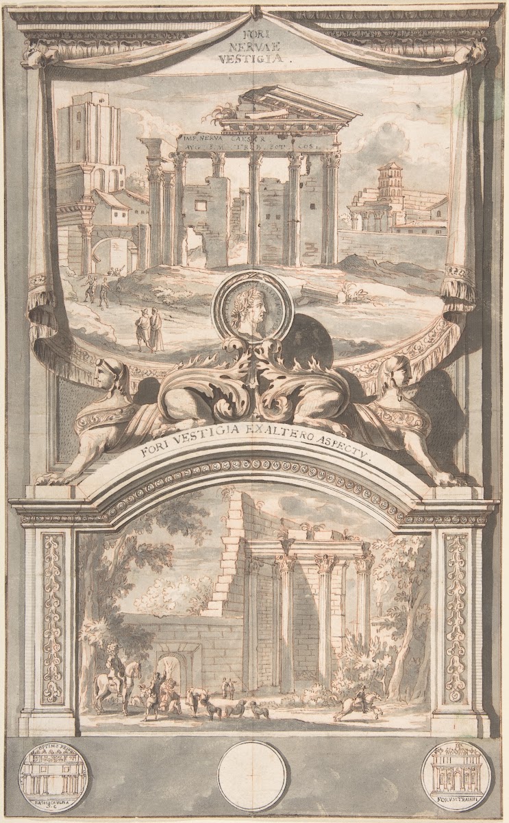 Ruins Of The Forum Of Nerva Above And Another View Of The Ruins Below Before 170