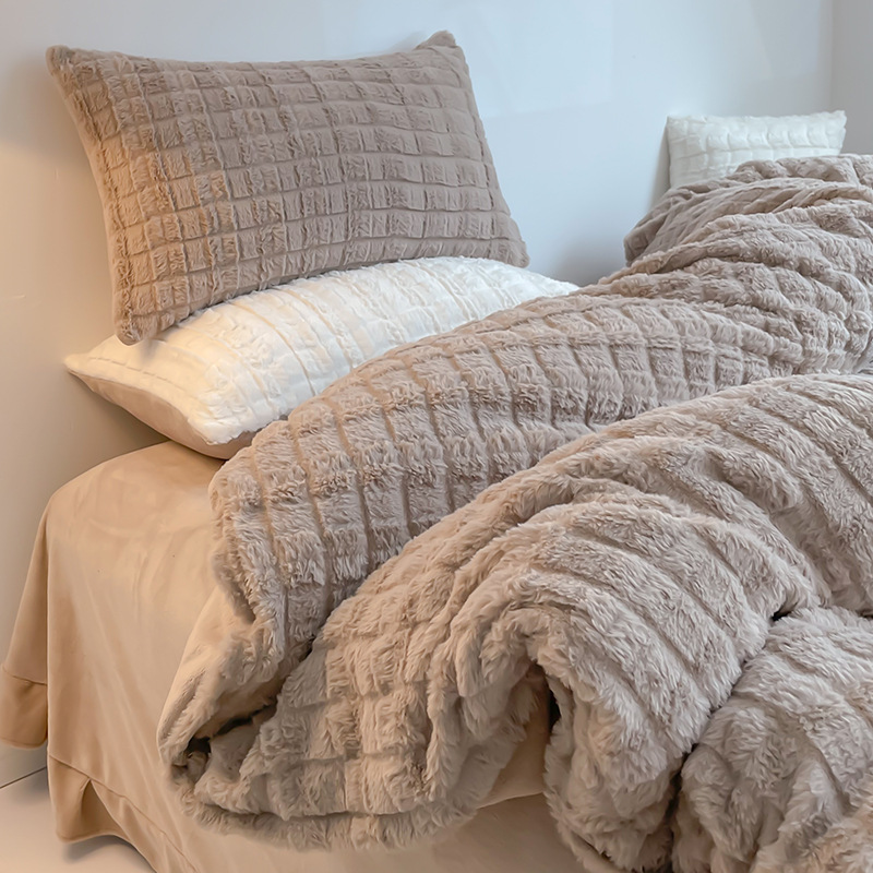 Milchfaser-Fleece Bettwäsche-Set, modern und warm