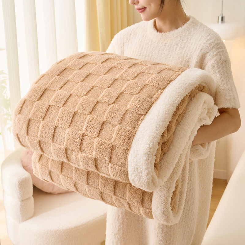 Soft flannel throw blanket, double-sided, various sizes