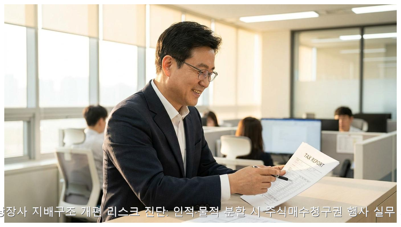 국내 상장사 지배구조 개편 리스크 진단: 인적·물적 분할 시 주식매수청구권 행사 실무 가이드 핵심 안내 및 분석 인포그래픽 (7)