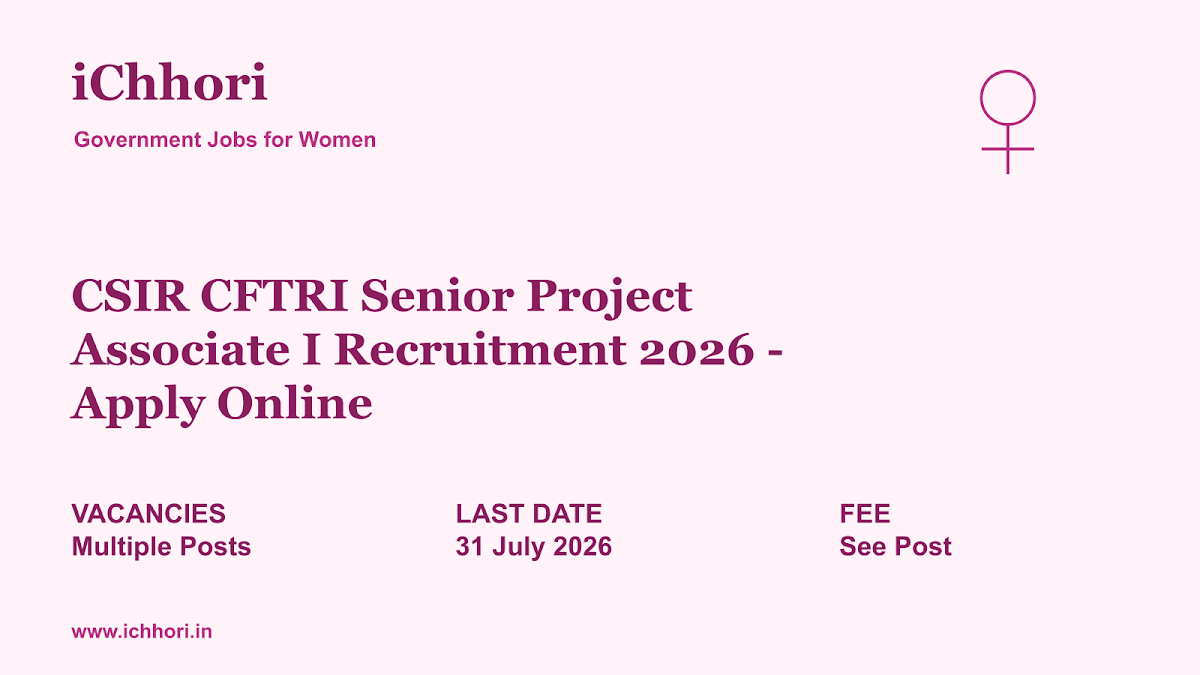 CSIR CFTRI Senior Project Associate I Recruitment 2026 - Apply Online - iChhori