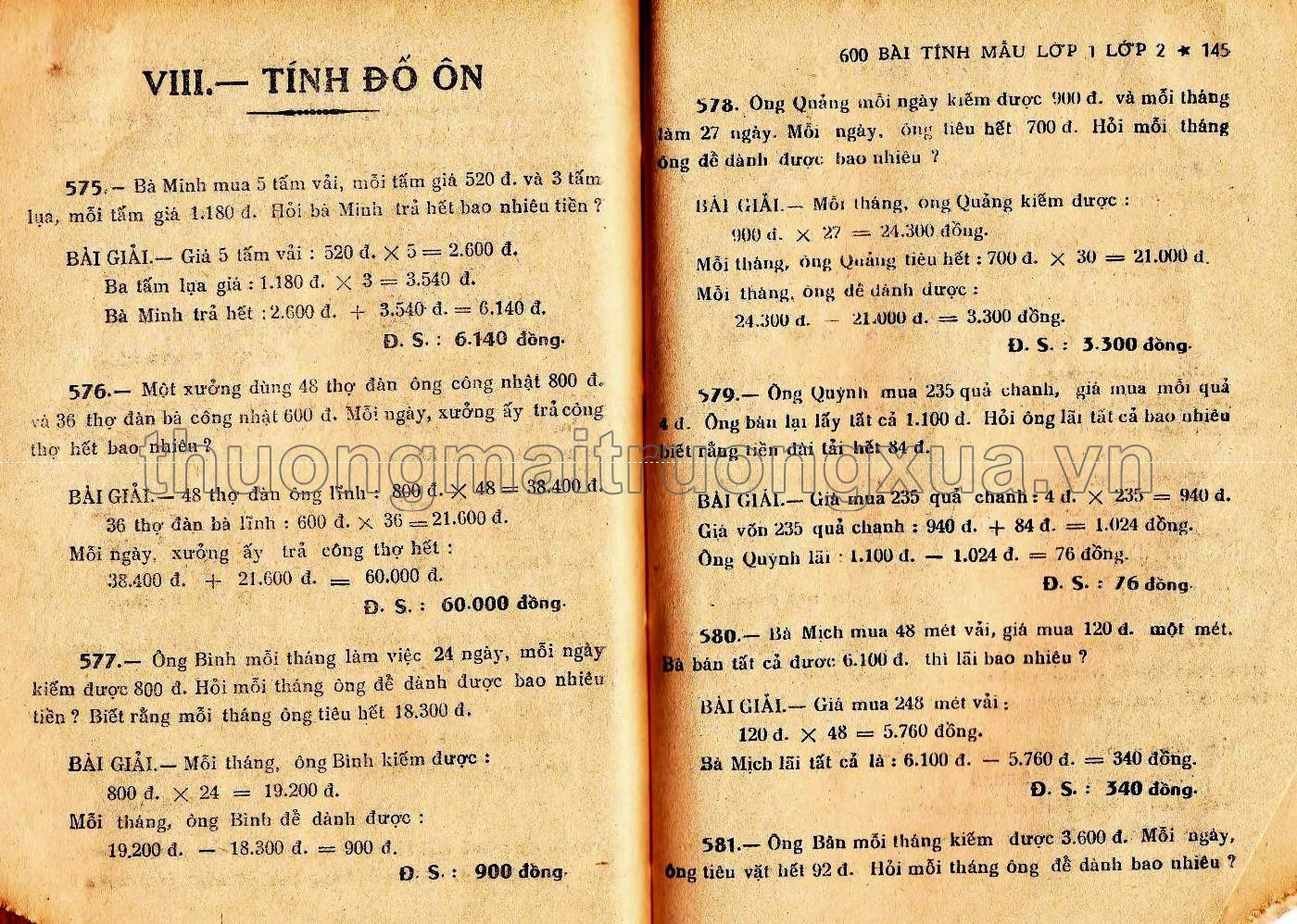 600 bài tính mẫu lớp 1 lớp 2 (1970) - Trang 69
