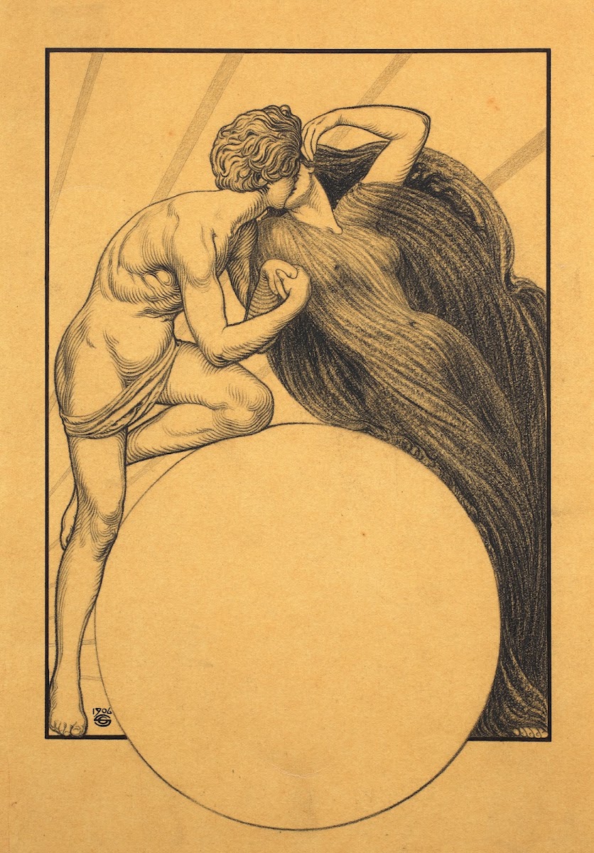 Dessin pour un almanach Le Jour et la Nuit 1906