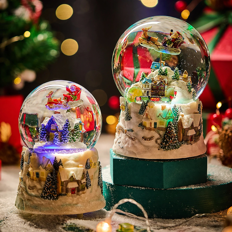 Santa Claus snow globe with music and light
