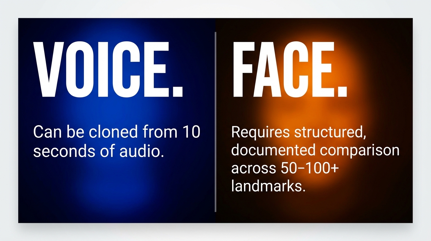 "It Sounds Exactly Like Him" Is Now a Scammer's Best Tool — Why Facial Comparison Beats Audio Evidence