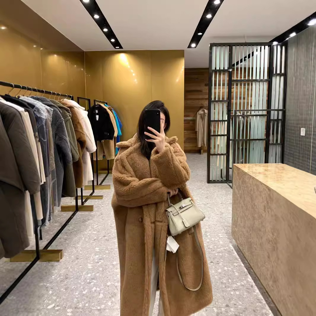Teddy coat for women, long, various colors