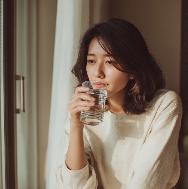 건강 이상 신호를 느끼며 고민하는 일상적인 모습