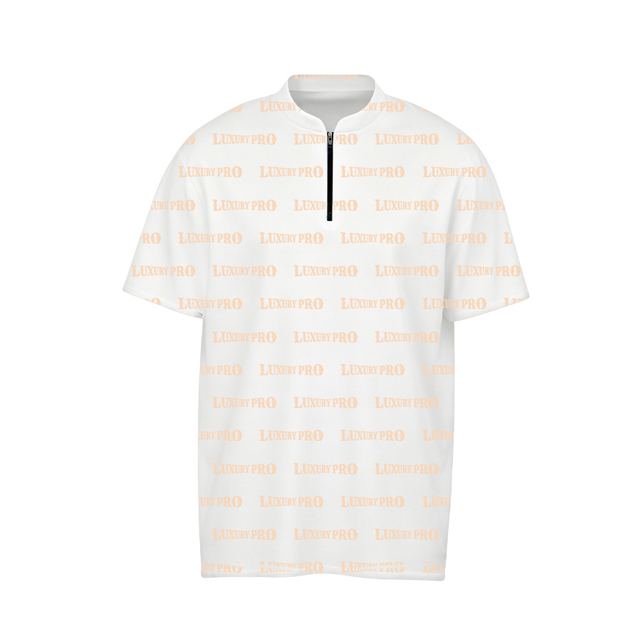 AOP HNH Stand collar zip polo shirt