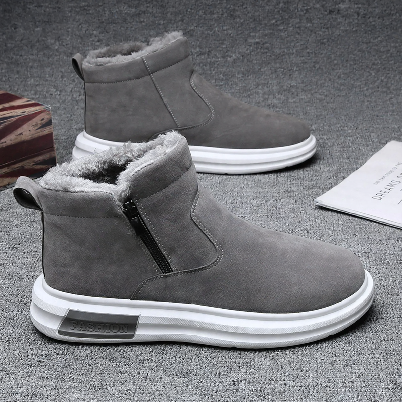 Insulated men's winter boots, flat heel, EVA sole