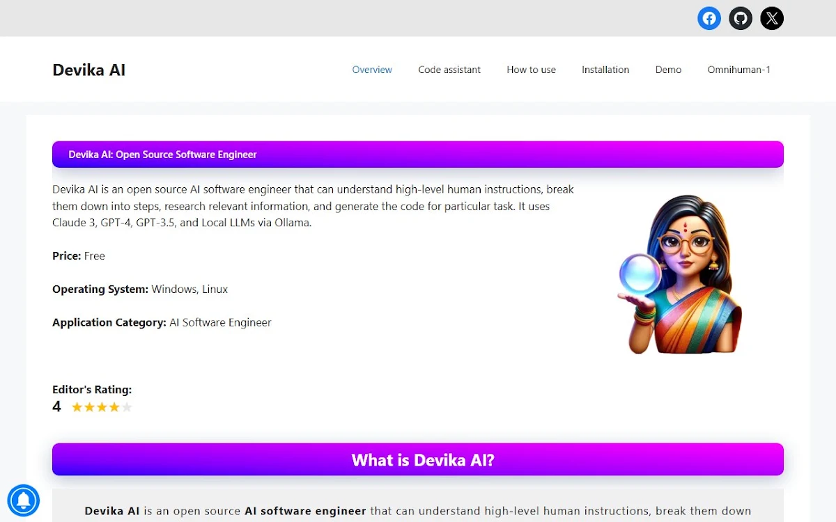 Captura de Devika AI