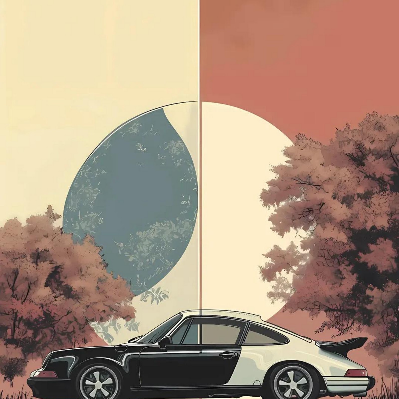 Download Porsche 911 Dual Concept Illustration Full HD iPhone