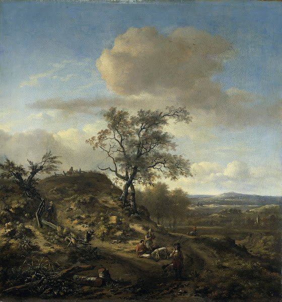 Landscape with a Hunter and other Figures c 1660   c 1670