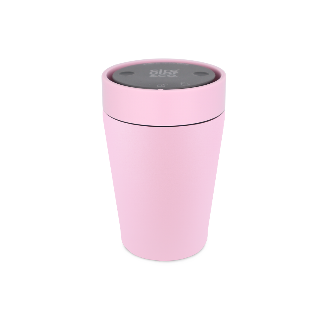Recycled Stainless Steel Cup 8oz Coated Dusk Pink