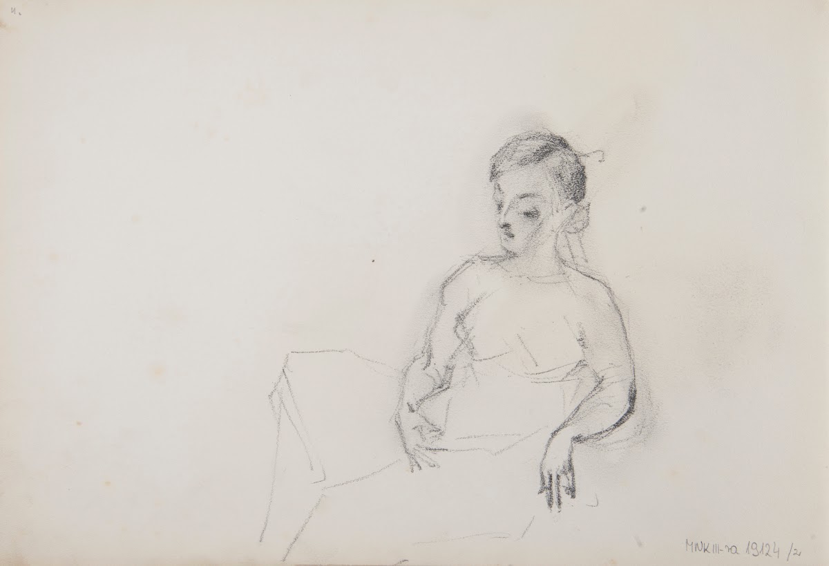 szkic siedzącego młodzieńca 1883   1886