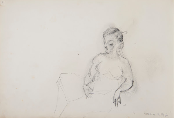 szkic siedzącego młodzieńca 1883   1886
