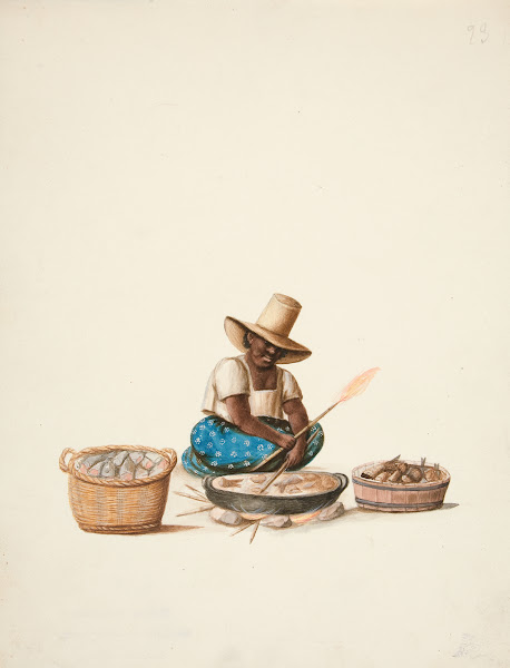 Indian Woman Cooking Fish ca1850