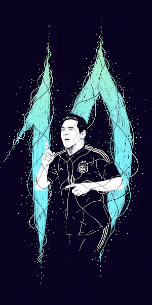 Lionel Messi Artwork 4K Wallpaper Background