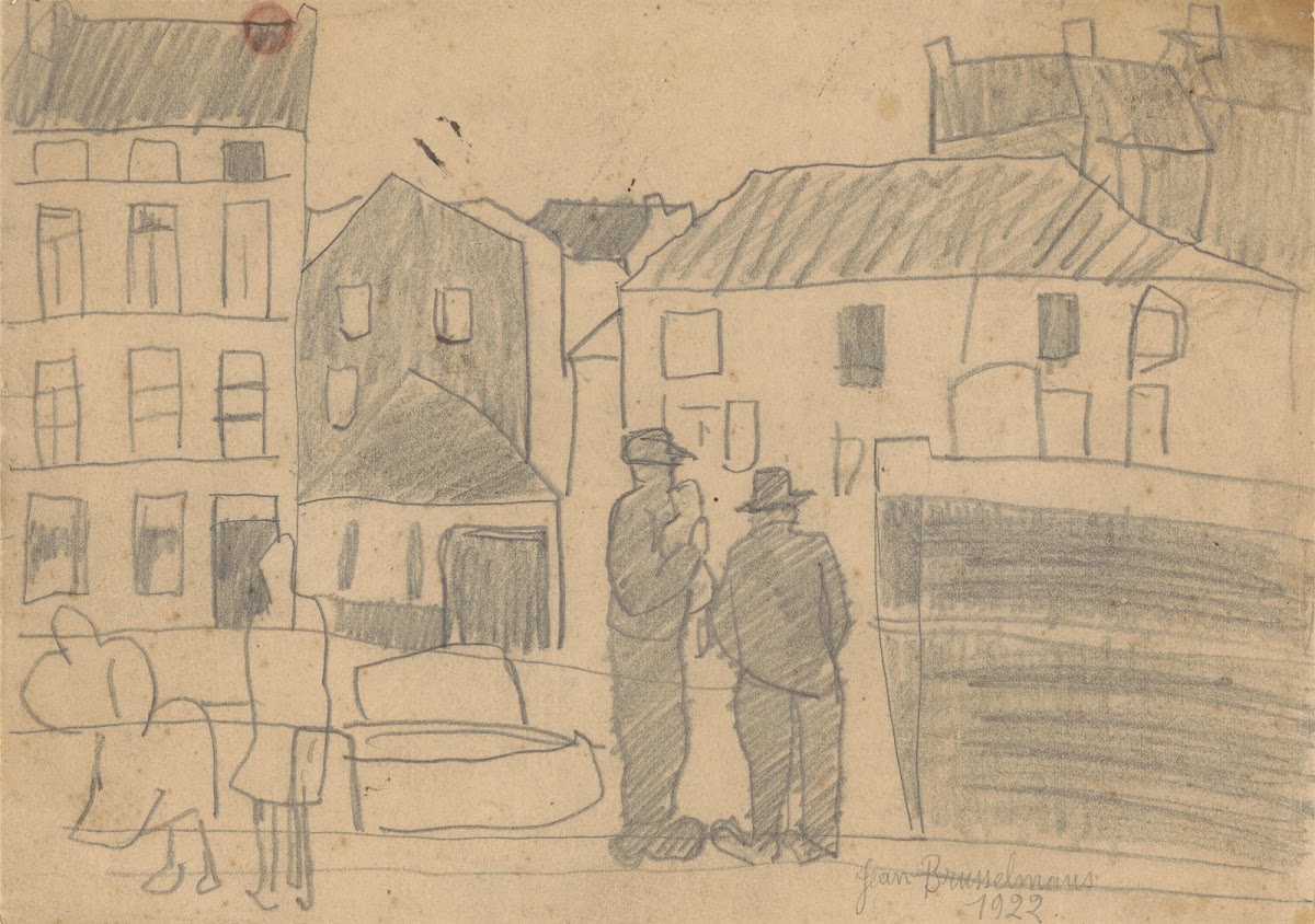 Two men conversing in a street 1922