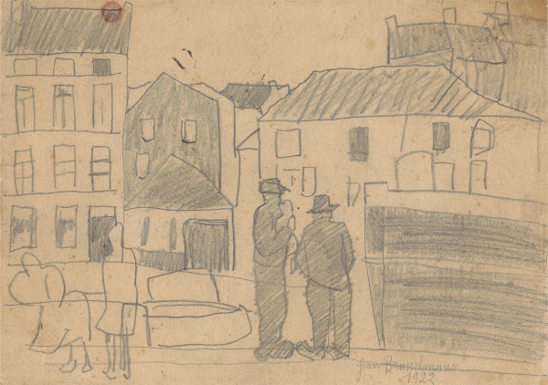 Two men conversing in a street 1922