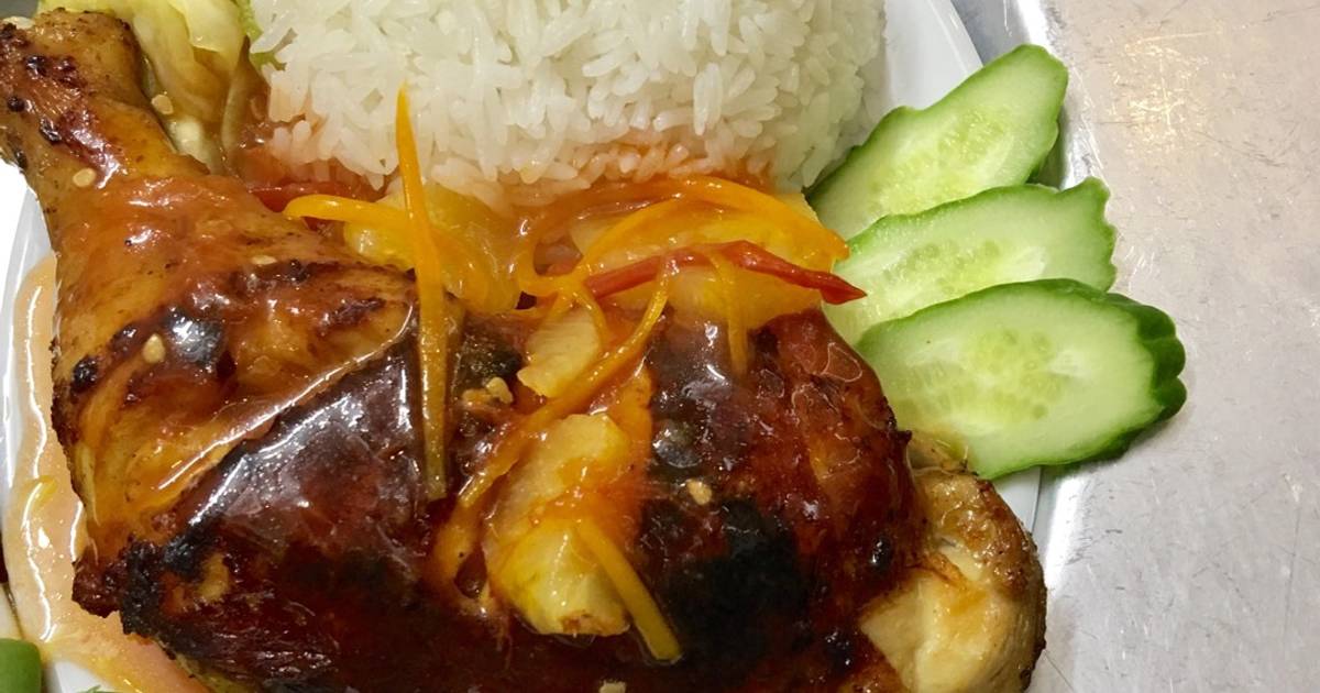 Cơm đùi gà sốt chua ngọt
