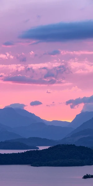 Loch Lomond, Scotland, Sunset, Mountain Landscape 4K Wallpaper Background