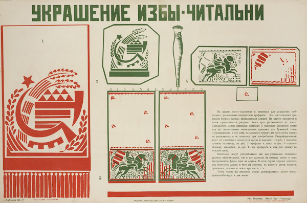 Ukrashenie Izby chitalni Ris Pozneva Tablitsa No 7 1925
