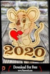 +58 idées de Motif DXF Happy New Year 2020 Mouse with Heart
