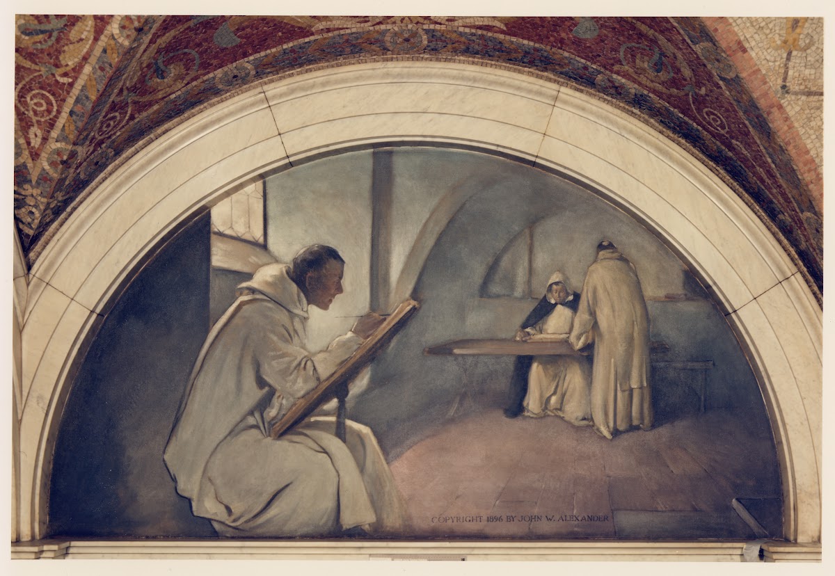 Manuscript Book mural in Evolution of the Book series 1896