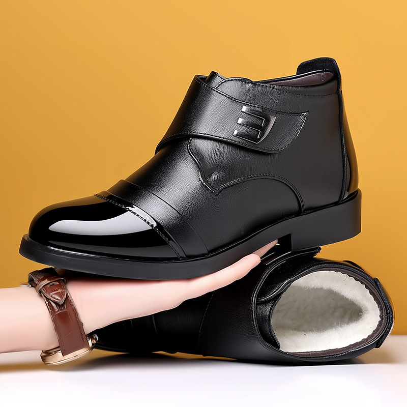 Gefütterte Herren-Winterstiefel, PU-Obermaterial