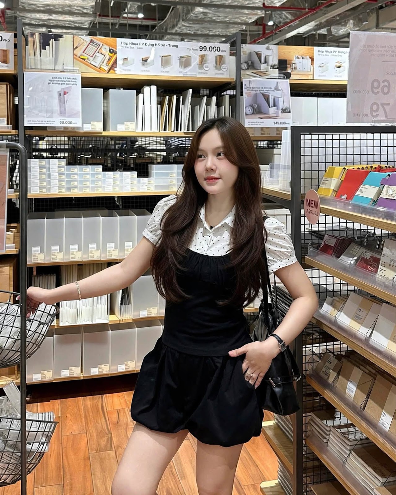 Áo kiểu vải ngắn tay mix cổ sơ mi XONXEN SHOP 80331 – Image 4