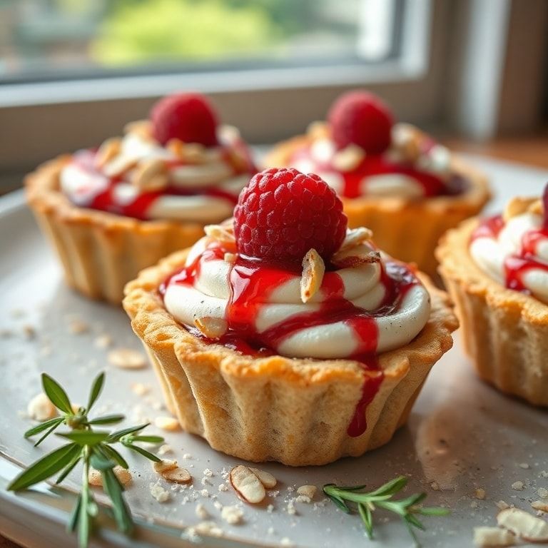 Easy Raspberry Almond Tartlets with Gluten-Free Crust – Quick, Crispy Raspberry Dessert
