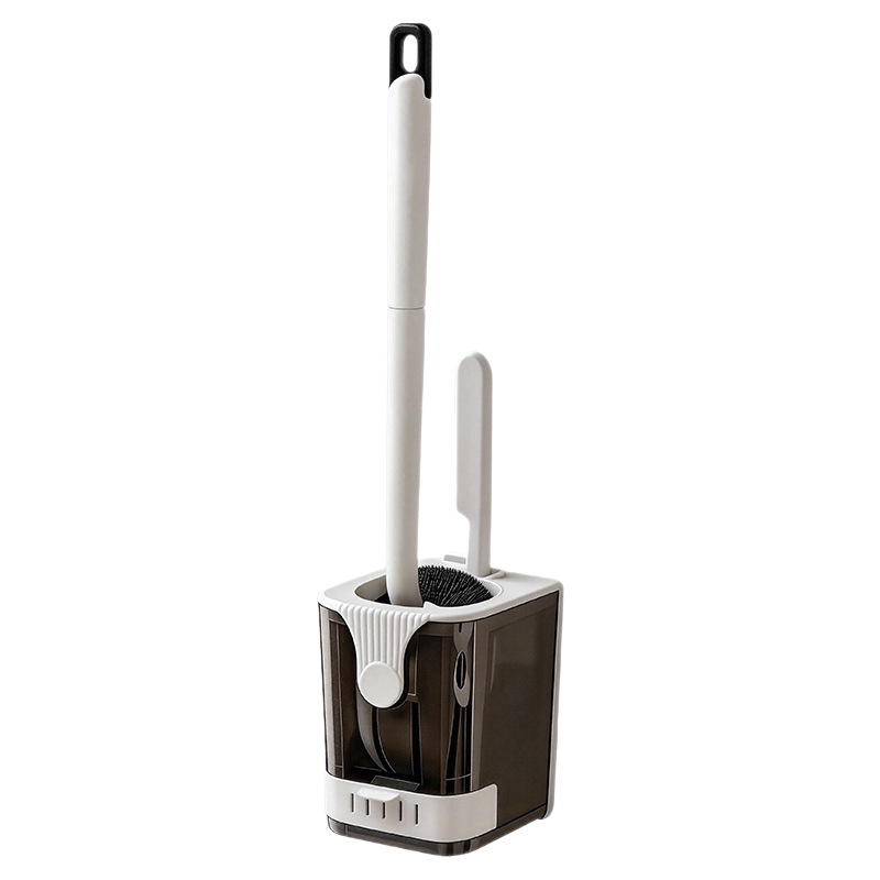 Toilet brush with holder, wall-mounted