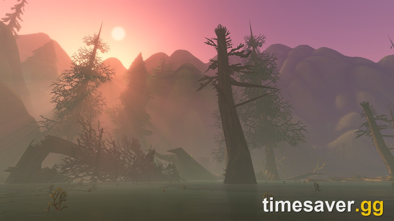 Misty swamp screenshot from Blizzard's WoW Forever raid overview, which places Onyxia's Lair in Dustwallow Marsh
