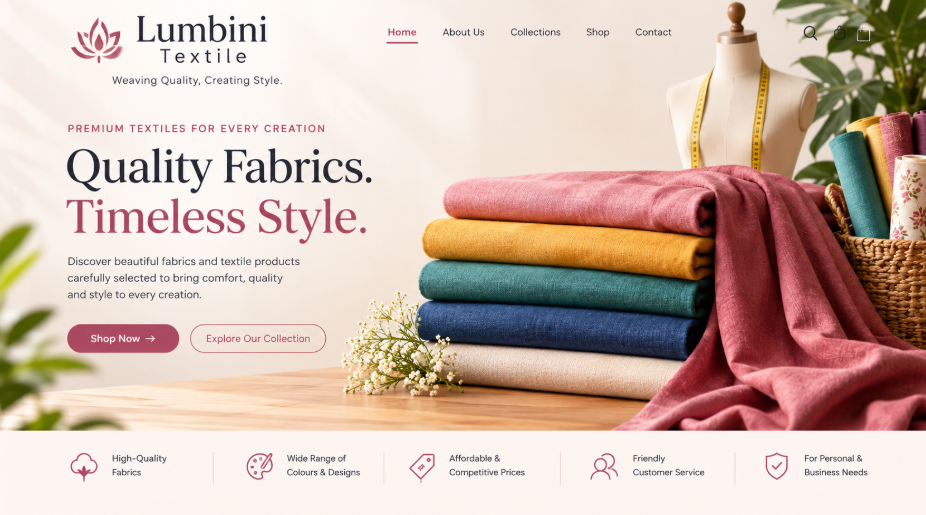 Beautiful fabrics at Lumbini Textile