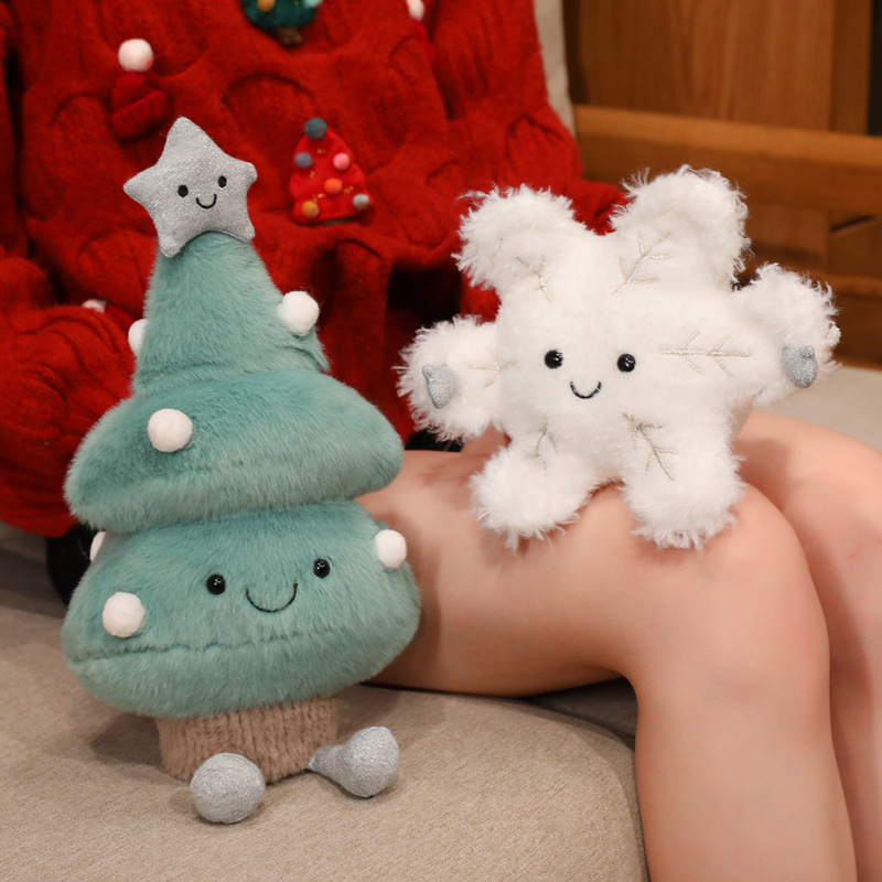 Christmas plush toys, Christmas tree and snowflake