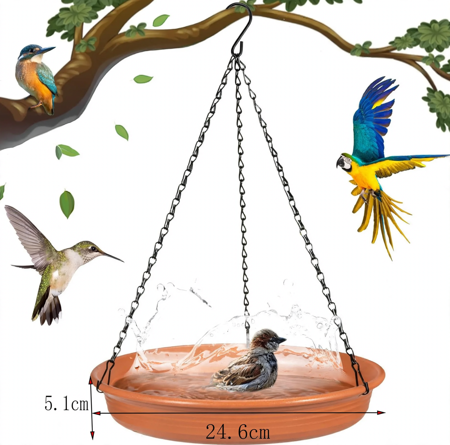 Dekorative hängende Vogeltränke aus Kunstharz
