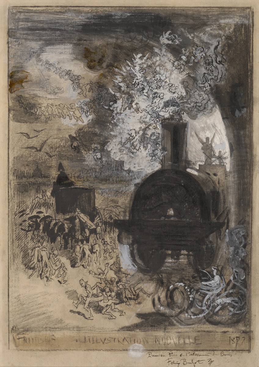 Frontispiece for LIllustration Nouvelle  The Burial of the Burin 1877